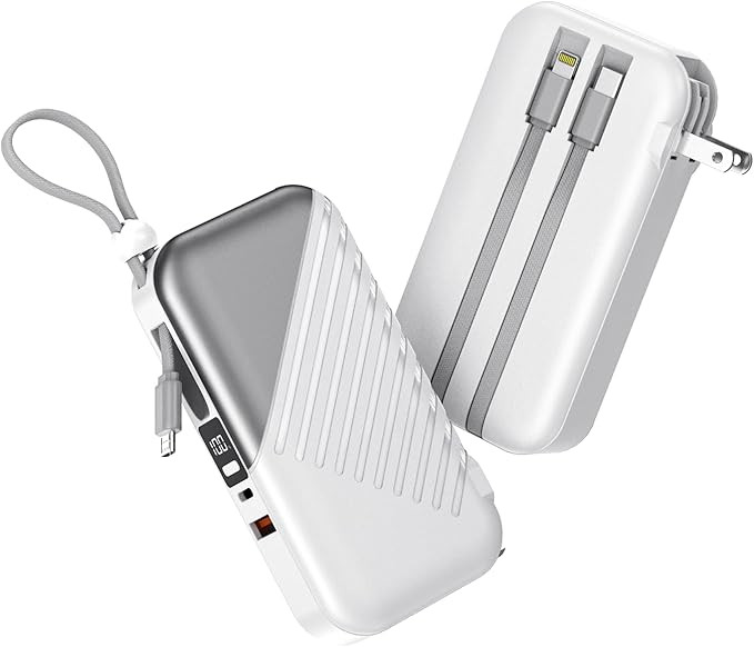 USB C Portable Charger Plug in Wall 10000mAh Power Bank Fast Charging 27W Portable Charger with B... | Amazon (US)