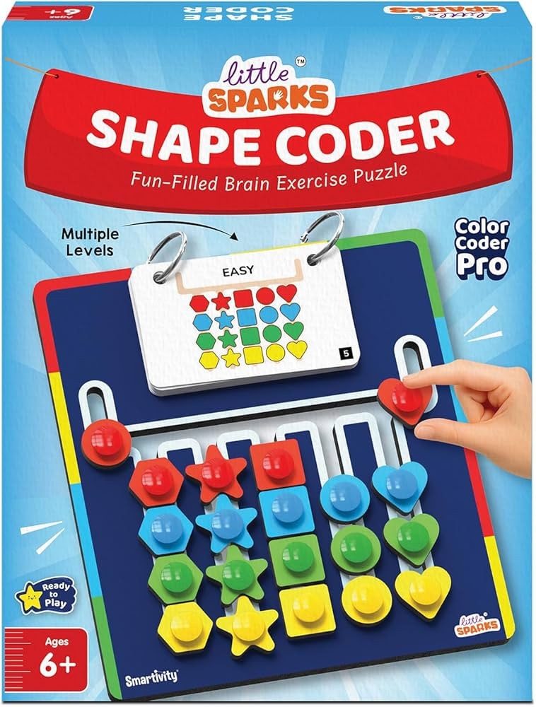 Smartivity Shape Coder Puzzle Toy for Kids 6,7,8,9,10,11,12 Years | 15 Challenge Cards, 5 Columns... | Amazon (US)