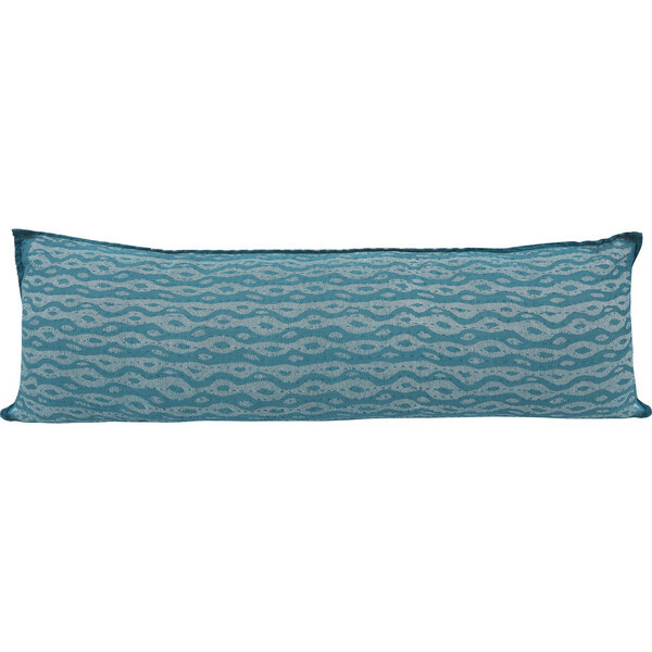 Cotton Lumbar Pillow, Blue Ocean | Maisonette