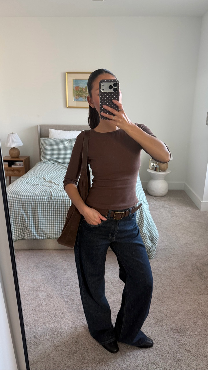 just in jeans and a top as always :)

top @princesspolly 
jeans @hm 
shoes @onequince 
bag @princesspolly