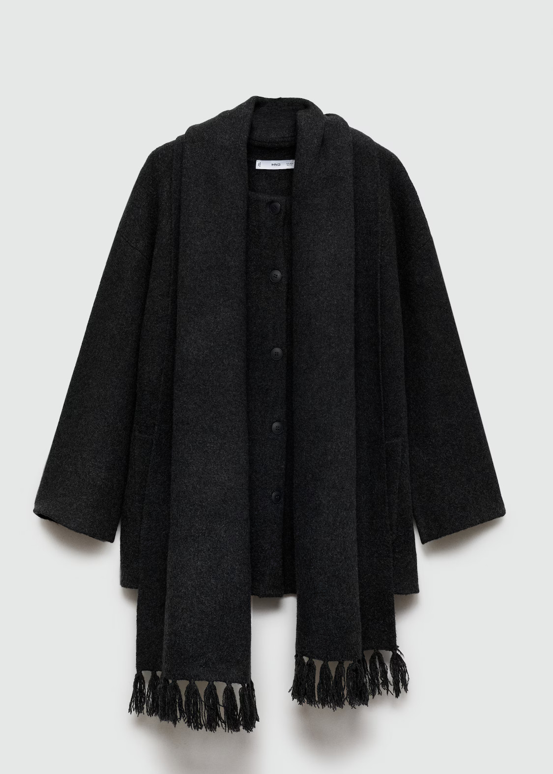 Detachable scarf knitted coat | MANGO (UK)
