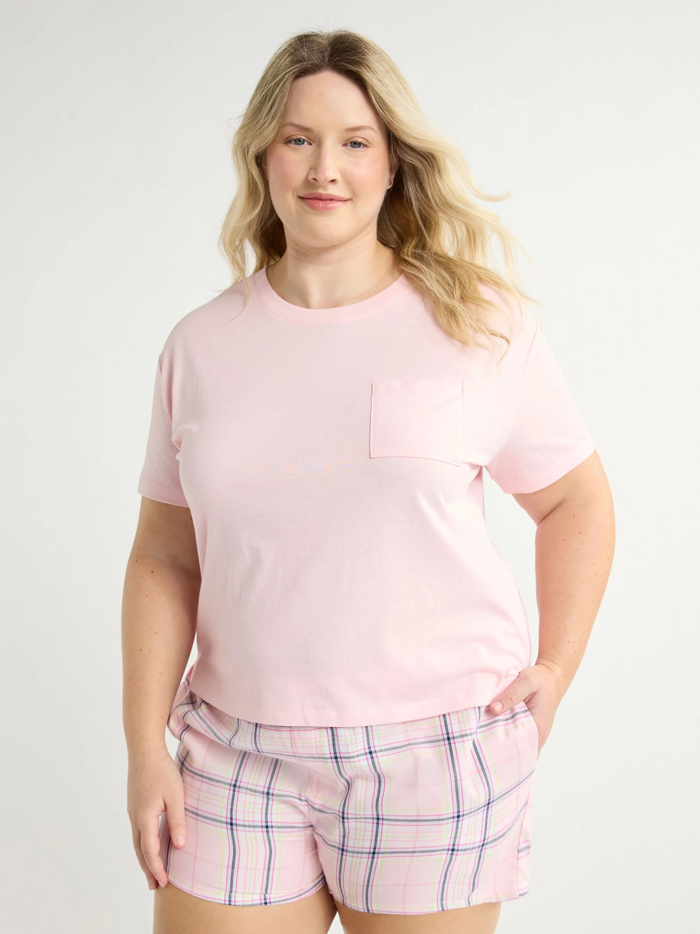 Joyspun Women's and Women’s Plus Sleep Easy Tee with Short Sleeves, Sizes XS to 3X - Walmart.co... | Walmart (US)