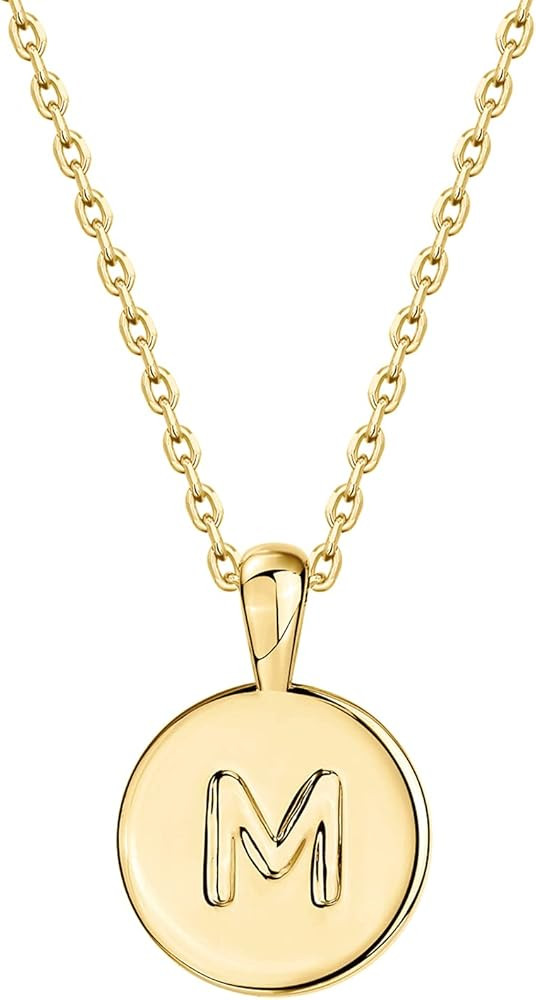 PAVOI 14K Gold Plated Initial Letter Pendant Necklace for Women | Gold Alphabetical Initial Neckl... | Amazon (US)