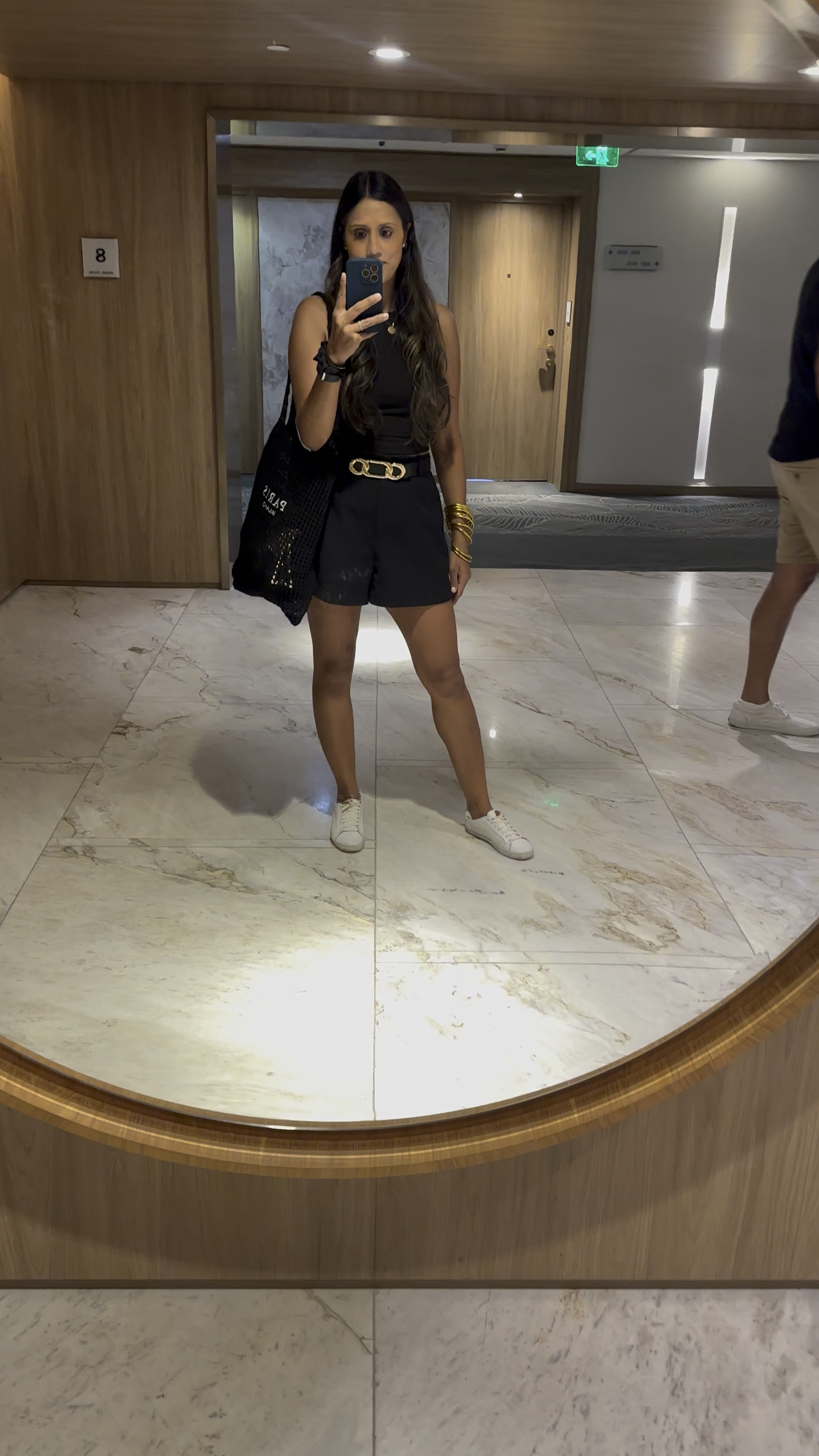 Triple black with a pop of white. Love these shorts and I have this top in 4 colors, such great quality and thickness and love the cut. Perfect outfit for sightseeing!

#LTKWatchNow #LTKFindsUnder50 #LTKTravel