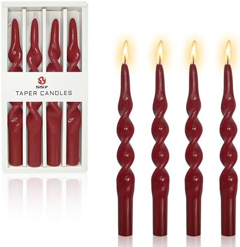 Handmade Spiral Taper Candles - Unscented Long Candles Colored Wax Twisted Candle - 10 Inch Candl... | Amazon (US)