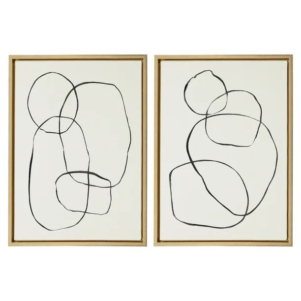 Kate and Laurel Abstract Framed Canvas Art Prints, 18" x 24", Set of 2 | Walmart (US)