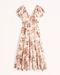 Cap Sleeve Smocked Waist Midi Dress | Abercrombie & Fitch (US)