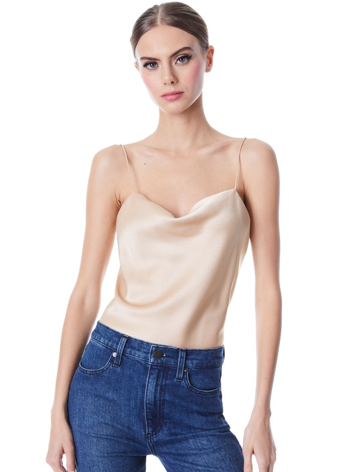 HARMON DRAPEY SLIP TANK | Alice + Olivia