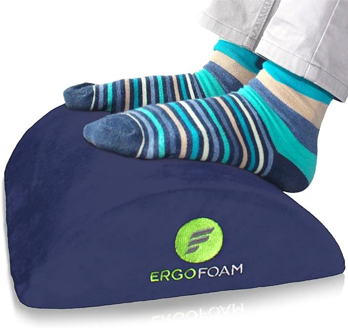 ErgoFoam Ergonomic Foot Rest Under Desk - Premium Velvet Soft Foam Footrest for Desk - Most Comfo... | Amazon (US)