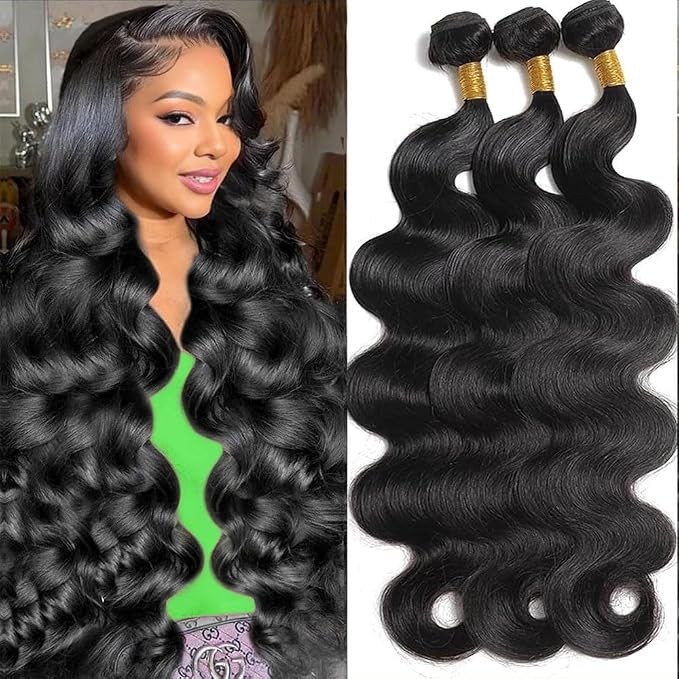 12A Body Wave Bundles Human Hair 16 18 20 Inch Human Hair Bundles 100% Unprocessed Brazilian Virg... | Amazon (US)