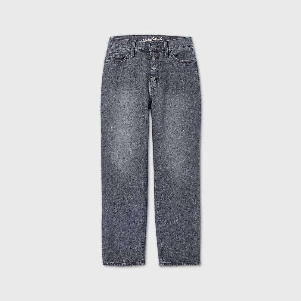 Women's High-Rise Vintage Straight Cropped Jeans - Universal Thread Gray Denim Wash 6 | Target