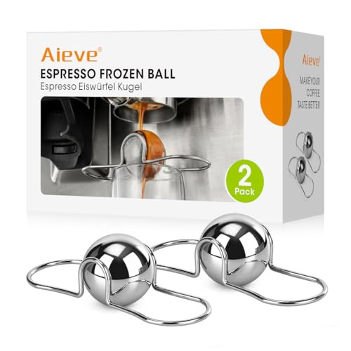 AIEVE 2 Pack Espresso Cooling Ball, Stainless Steel Frozen Ice Rock for Coffee, Espresso Accessories Extract Brew Chilling Tool Chiller Gift for Birthday, Valentine's Day, Christmas | Amazon (US)