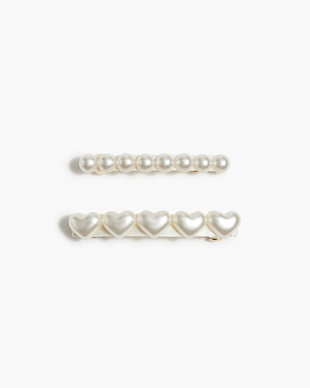 Pearl heart barrette set | J.Crew Factory
