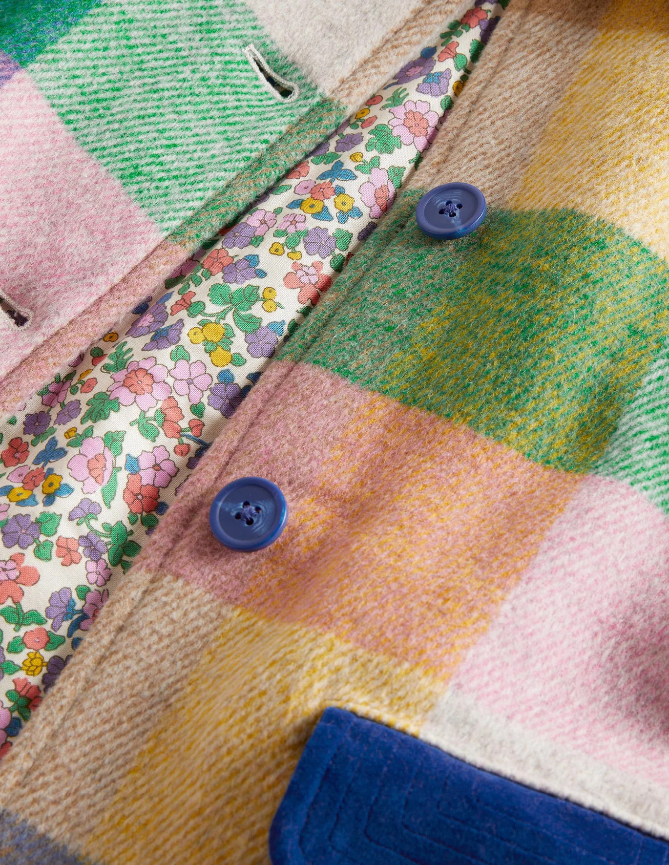 Check Wool Coat - Multi Rainbow Gingham | Boden (US)