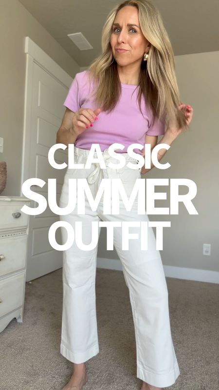 Easy classic summer outfit idea!

Top: runs a little big
Pants: size down if in between or your TTS if you want them more oversized 

#LTKfindsunder100 #LTKstyletip #LTKSeasonal