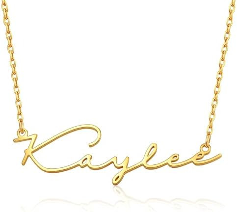Yofair Custom Name Necklace Personalized 18K Gold Plated Nameplate Pendant Gift for Women | Perso... | Amazon (US)