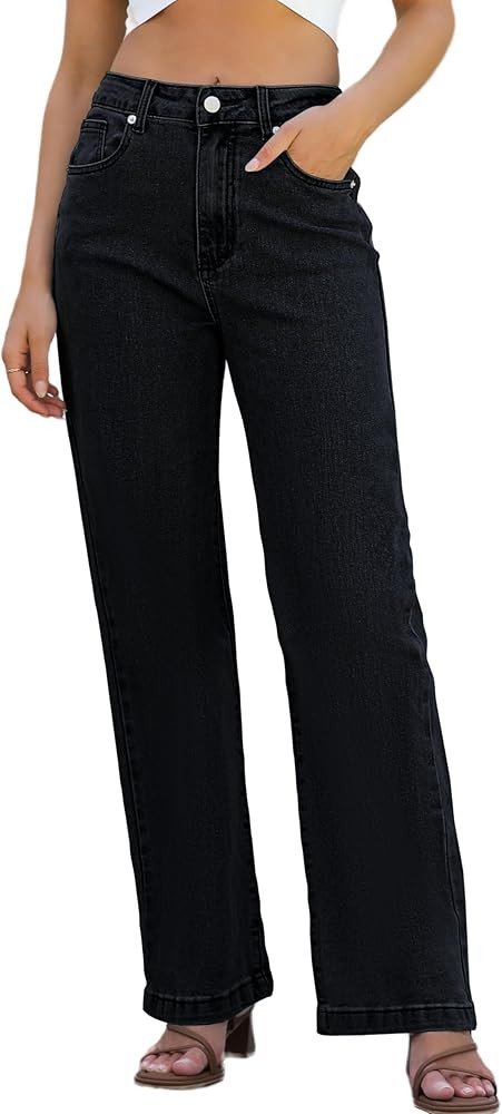 Womens Jeans Hig Waisted Straight Leg Loose Stretchy Lightweight Tummy Control Trendy Jeans for W... | Amazon (US)