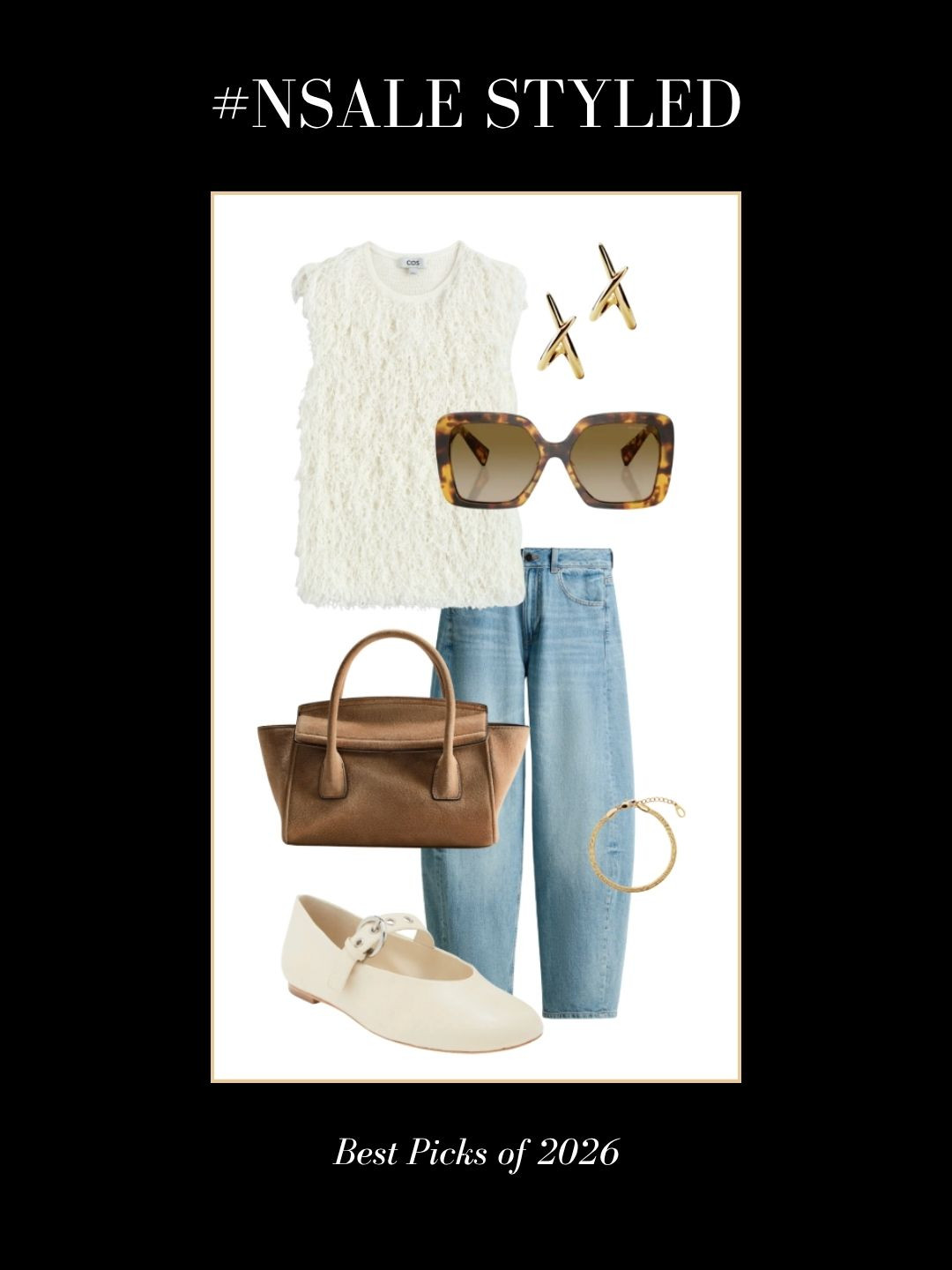 #NSALE Look! Barrel jeans and a fun novelty top make the perfect late summer / early fall 'fit 

 