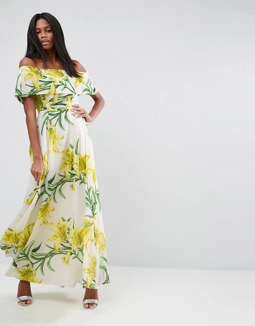 ASOS Floral Bardot Maxi Dress | ASOS US