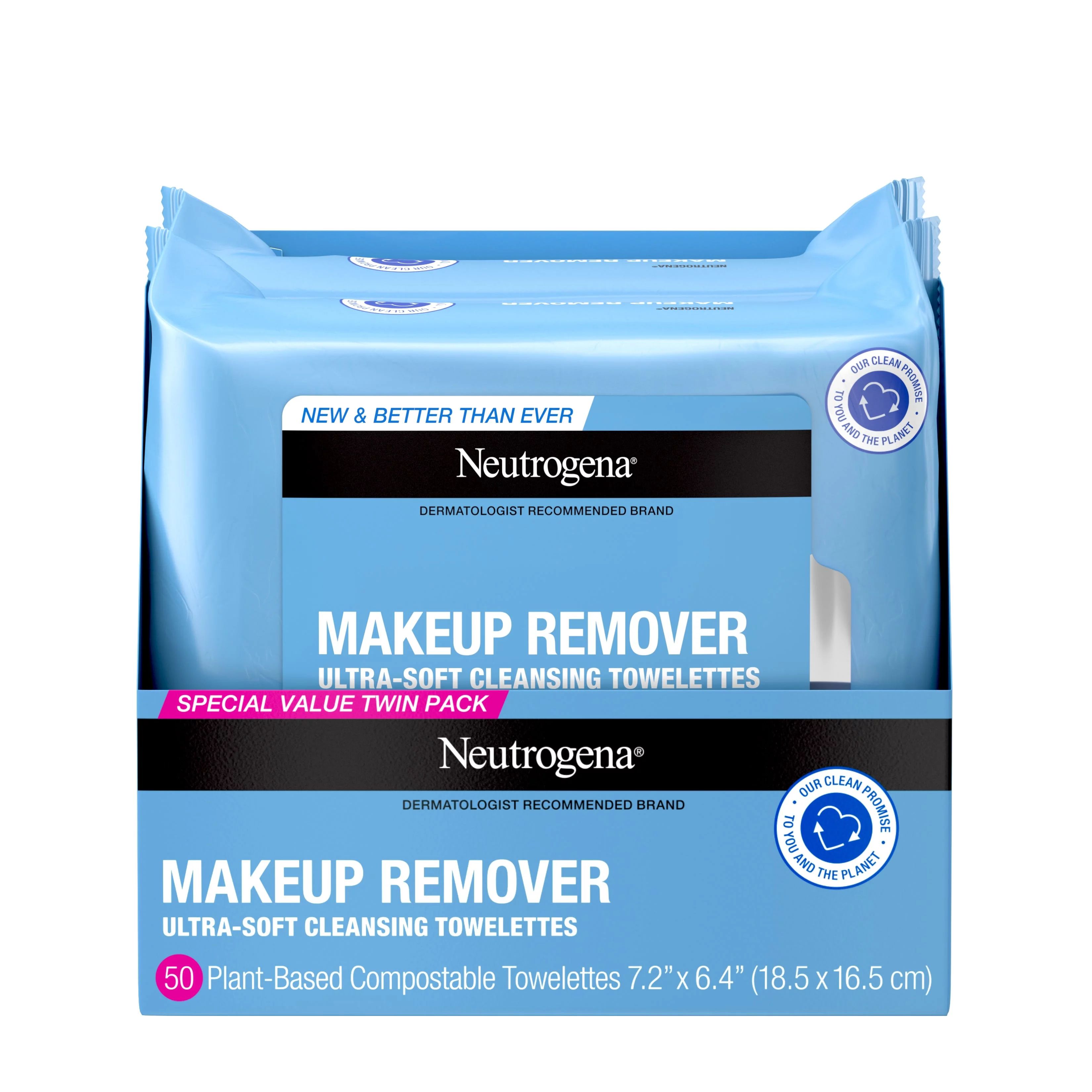 Neutrogena Makeup Remover Cleansing Towelettes, 25 count, 2 Pack - Walmart.com | Walmart (US)