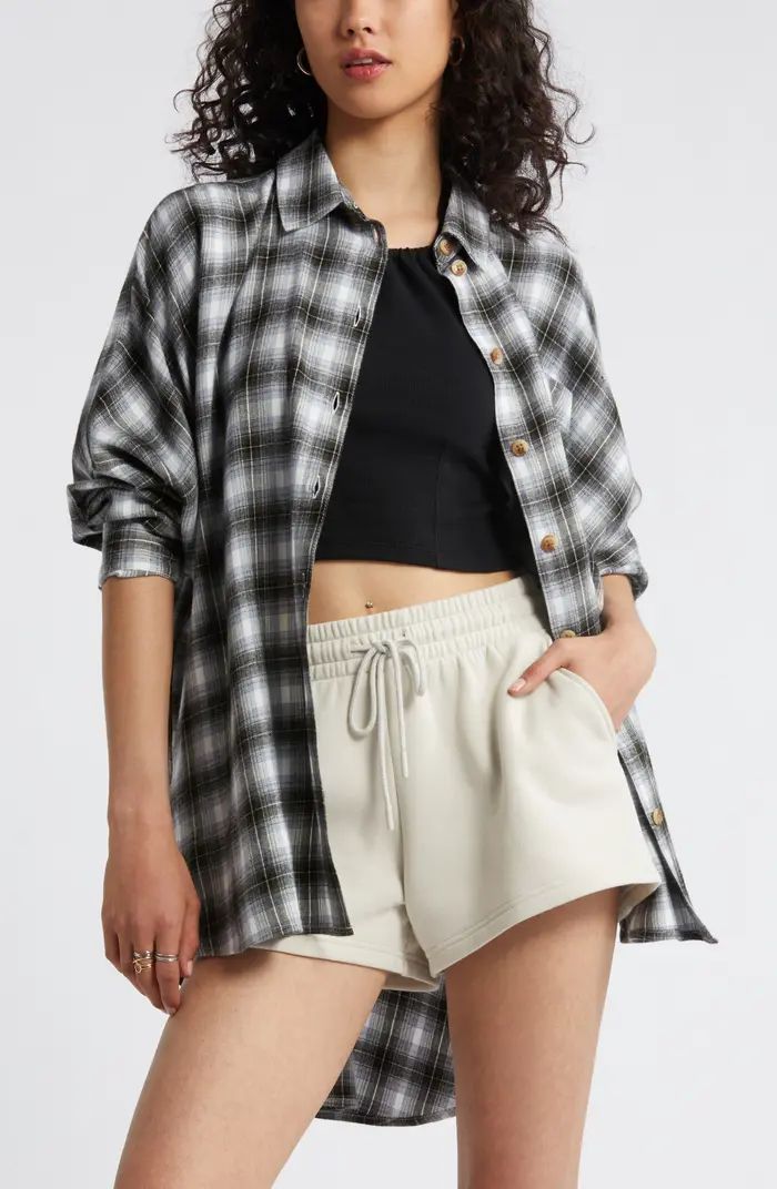 Plaid Oversize Flannel Button-Up Shirt | Nordstrom