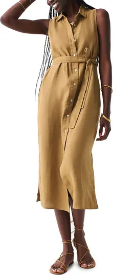 Laguna Sleeveless Linen Midi Shirtdress | Nordstrom