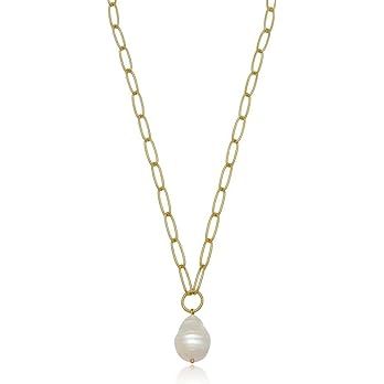 Ettika Gold Necklace. Pearl Necklace. Women Necklaces, Freshwater Pearl Pendant. 18K Gold Plated ... | Amazon (US)