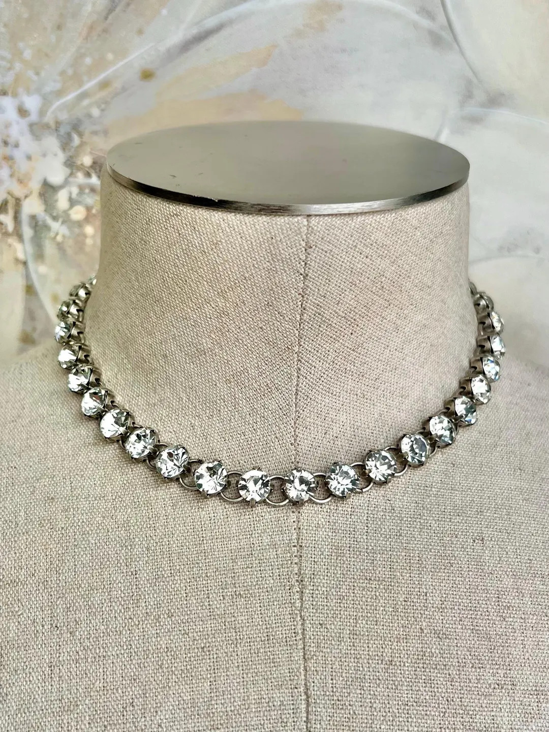 Crystal/silver Chain Necklace - Etsy | Etsy (US)
