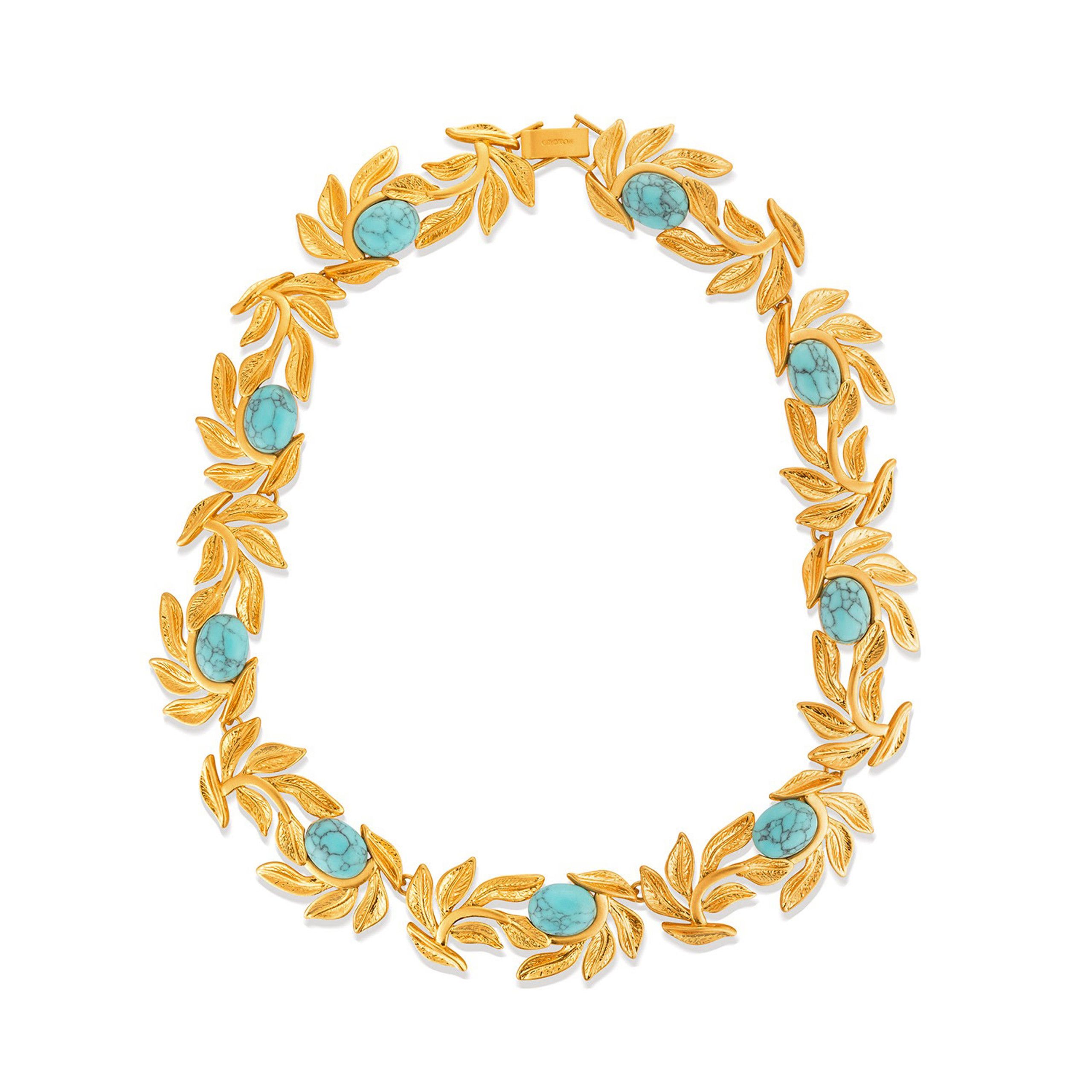 Tropea Necklace - Worn Gold/Turquoise | Oroton | Oroton