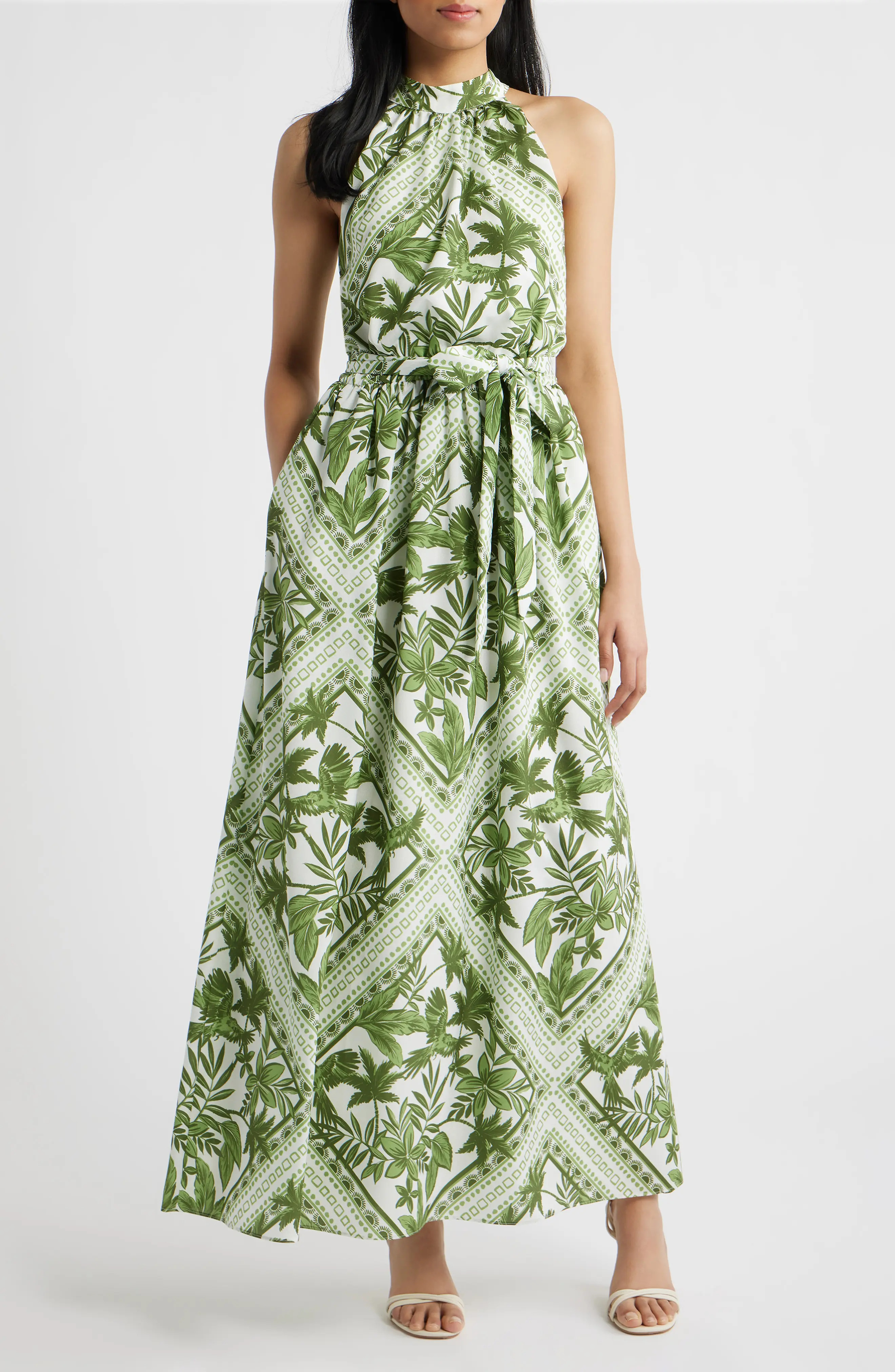 Sleeveless Tie Belt Maxi Dress (Women) | Nordstrom | Nordstrom