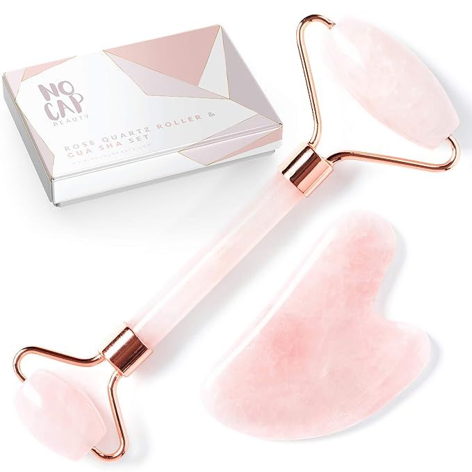 Jade Roller Rose Quartz Cosmetic Product – Eliminate Fine Lines & Wrinkles – Noiseless Use ... | Amazon (US)