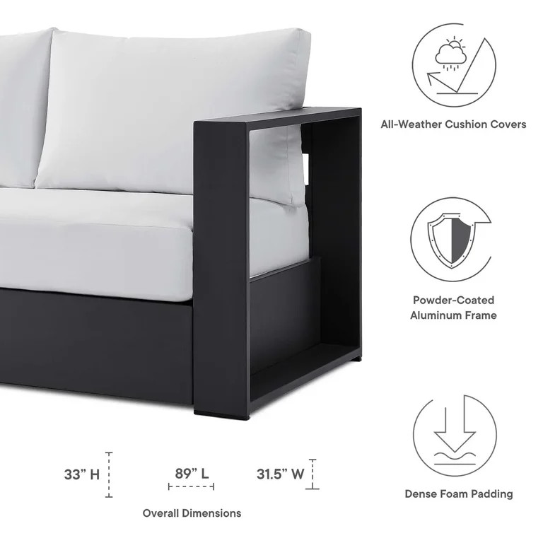 Tahoe Outdoor Patio Powder-Coated Aluminum Sofa | Walmart (US)