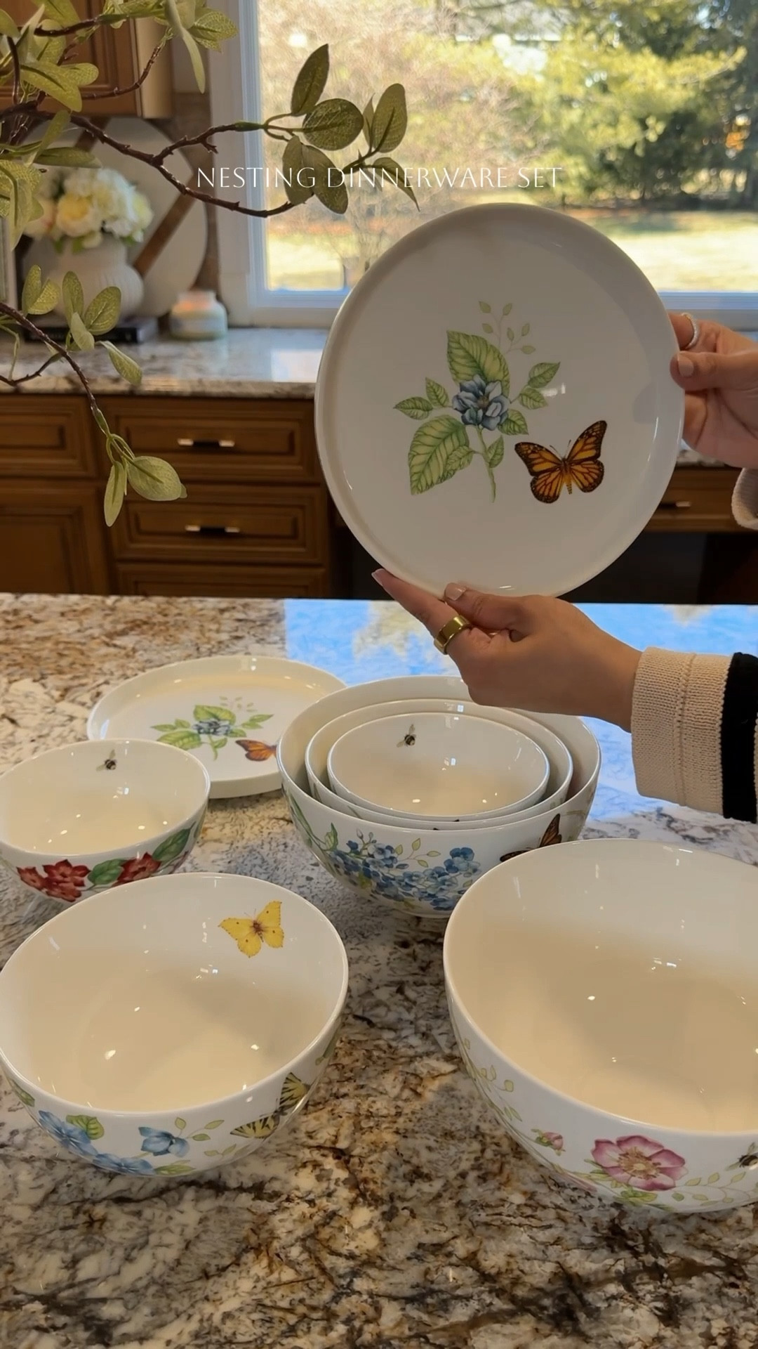 Beating dinnerware set - beautiful and compact. Love the butterfly design , it’s perfect for spring and summer! @amazonhome