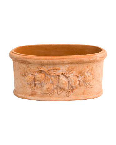 Made In Italy 19x9.5x8.5 Lemons Oval Terracotta Planter | TJ Maxx