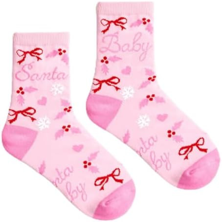 xo, Fetti Santa Baby Knit Socks | Pink Christmas Socks, Cozy Winter Lounge, Stocking Stuffer, Gif... | Amazon (US)