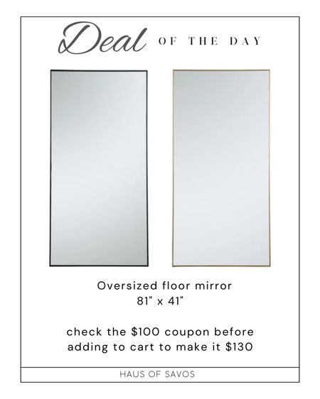 Oversized floor mirror

Grab this while it’s this price!! Vendors will usually make prices low to get people to buy it, and then they will raise prices once good reviews start rolling in. 

Bedroom, living room, home decor 

#LTKHome #LTKSaleAlert