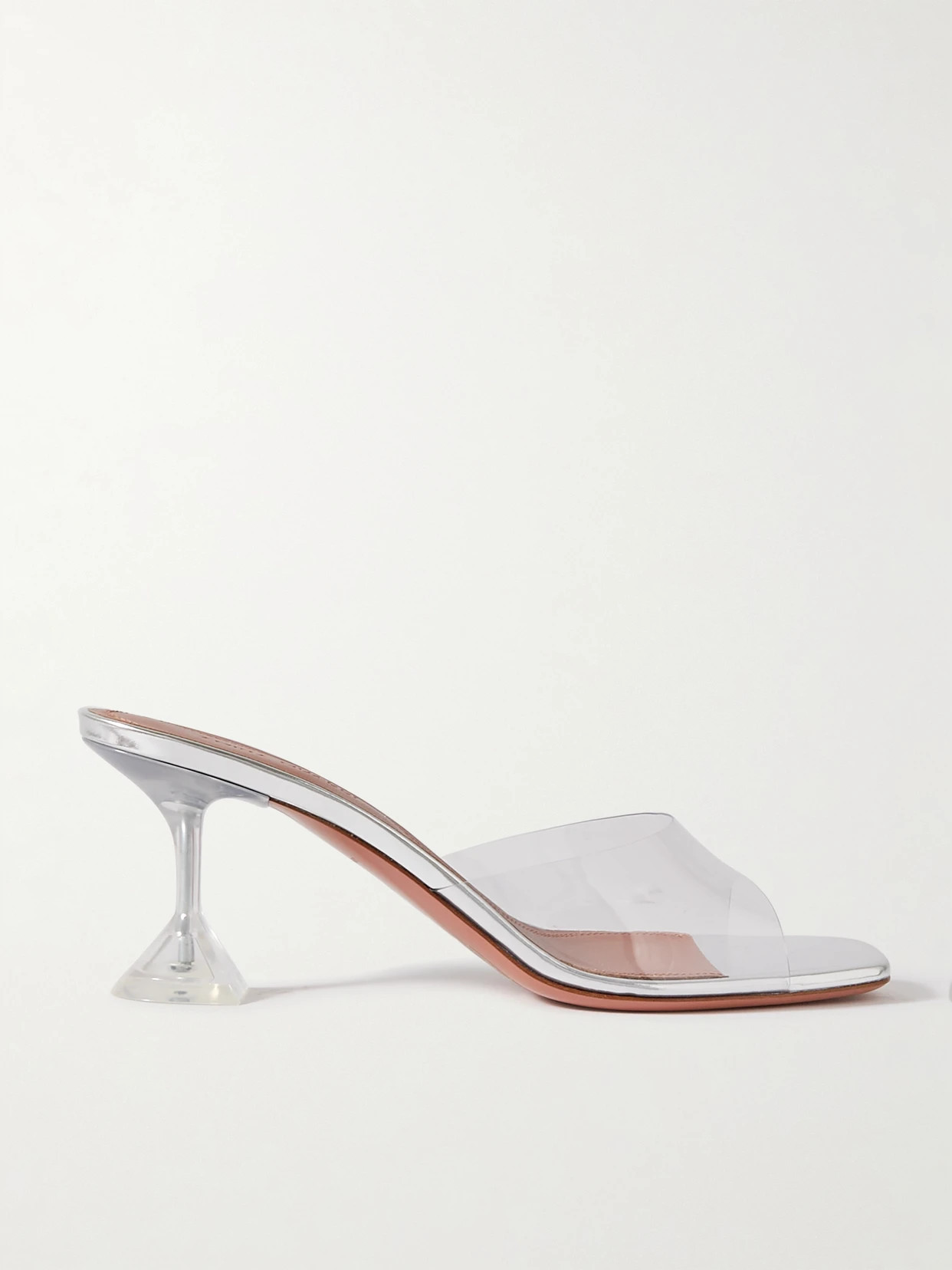 Amina Muaddi - Lupita Glass Pvc Mules - Neutrals | NET-A-PORTER (US)