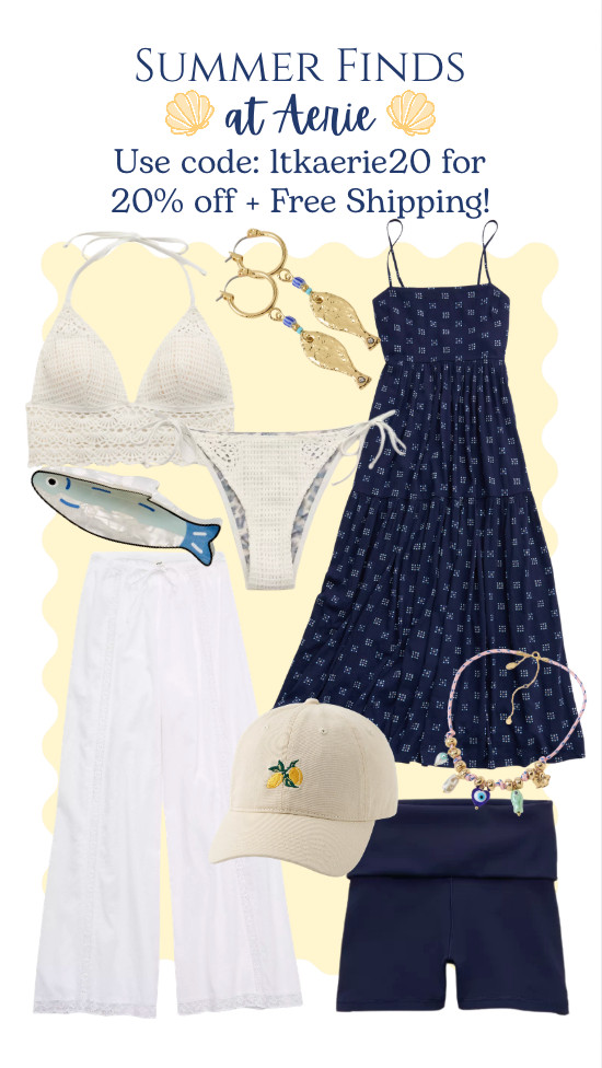 LTK + Aerie Sale!!! Check out these cute finds for Spring and Summer!! 
Lots of items on sale and the code gives you an additional 20% off. Use code: LTKaerie20  and also enjoy free shipping!!! 

 #LTKxAerie #LTKSaleAlert #LTKSwim
