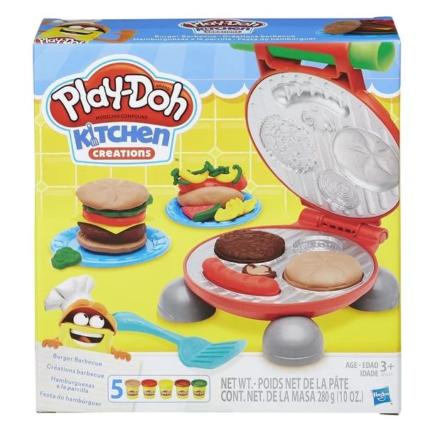 Play-Doh Kitchen Creations Burger Barbecue Food Set with 5 Cans of Compound - Walmart.com | Walmart (US)