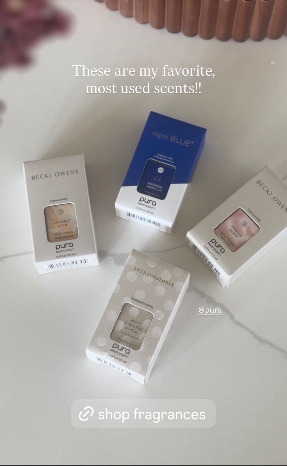 My most used, favorite Pura fragrances! 🤍 All currently 20% off! 

Pura, Pura smart diffuser, Pura scents, Labor Day sale

#LTKSaleAlert #LTKSeasonal #LTKHome