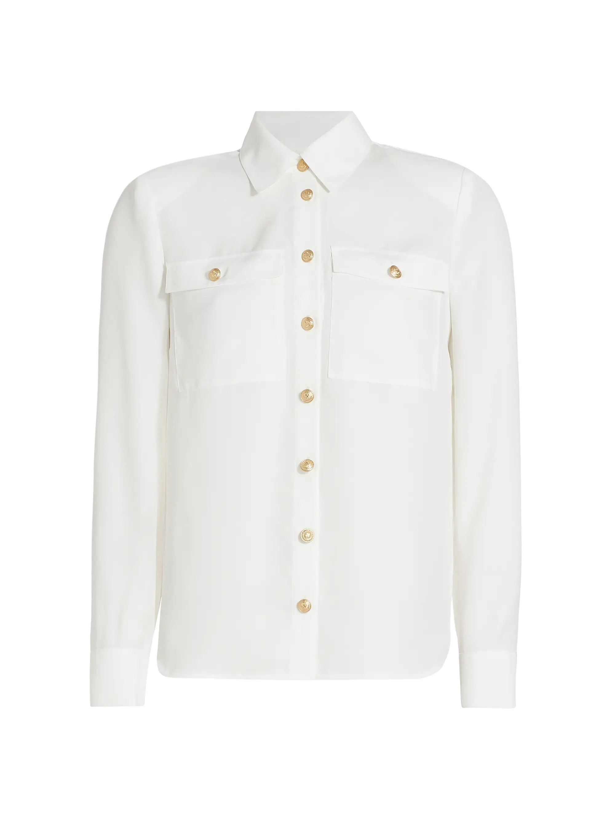 Maisy Metallic-Button Blouse | Saks Fifth Avenue