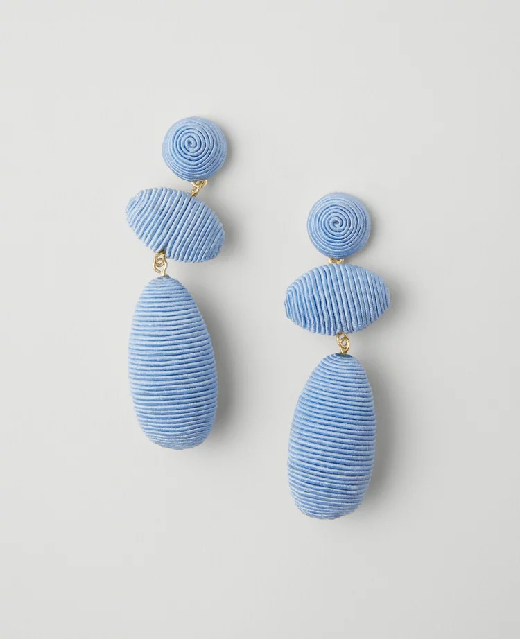 Triple Drop Thread-Wrapped Earrings | Ann Taylor