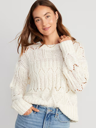 Textured Fringe Pullover Sweater for Women | Old Navy (US)