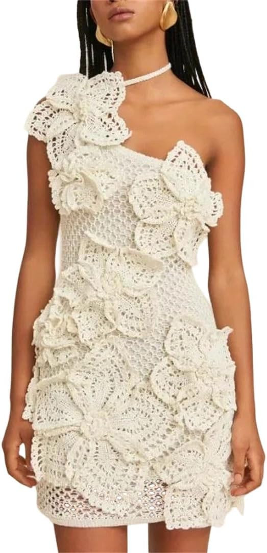 Women's Hollow Out Corset Party Dress Sleeveless Slim Floral Vacation Dress | Amazon (US)