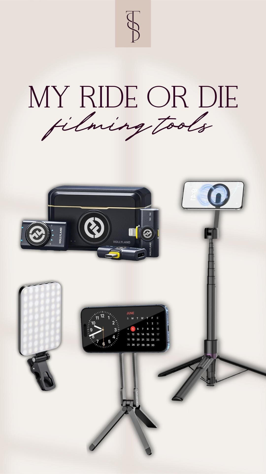 My ride or die filming tools 🎥 

These are the pieces I use all the time to make filming content easier and look more polished. Simple setup, but it makes a big difference in audio, lighting, and stability. Everything linked below. 

#contentcreator #filmingsetup #creatortools #contentcreation #ltkcreator #ltkit #LTKfoundit