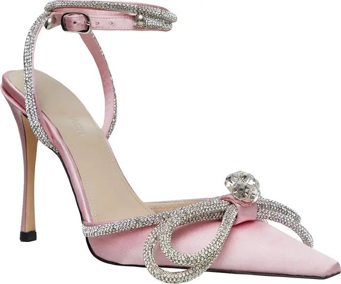 Mach & Mach Crystal Double Bow Pointed Toe Pump | Nordstrom | Nordstrom