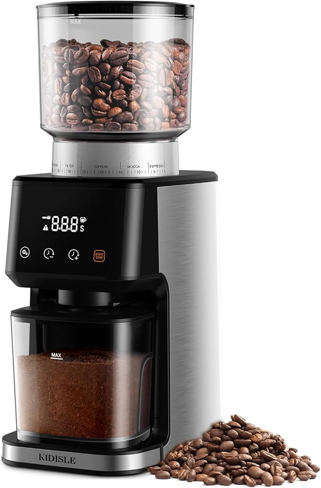 Espresso Burr Coffee Bean Grinder Electric with Precision Electronic Timer, Adjustable Conical Bu... | Amazon (US)