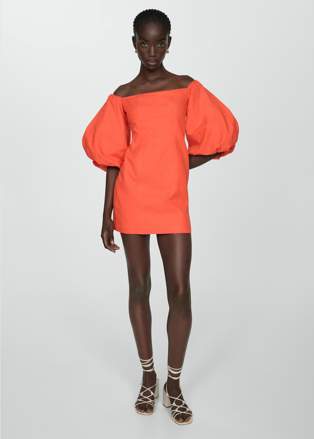 Puffed sleeves dress -  Women | Mango USA | MANGO (US)