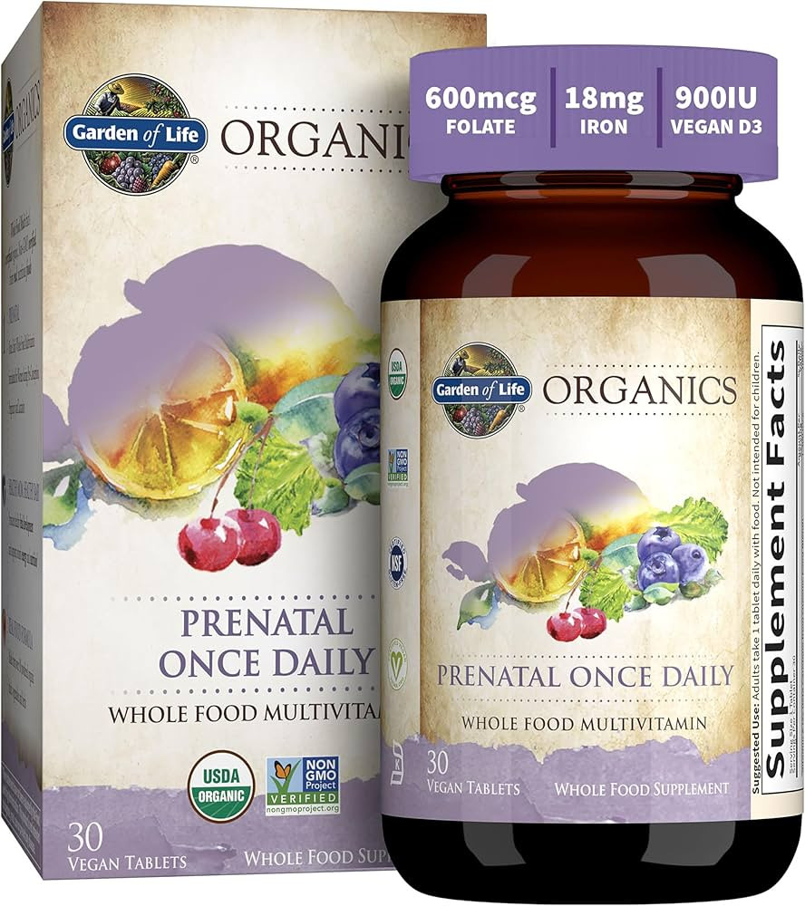 Amazon.com: Garden of Life Organics Prenatal Vitamin: Folate for Energy & Healthy Fetal Developme... | Amazon (US)