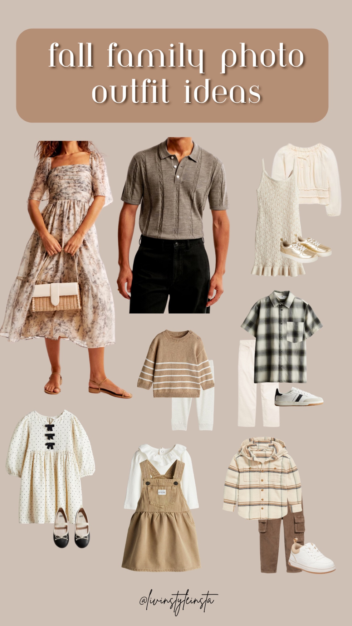 Fall family photo outfit inspiration! Warm neutrals for the whole family - flannels, sweaters, and dresses! 

#LTKSeasonal #LTKStyleTip #LTKFamily